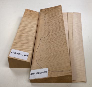 Set B+S+N Curly Maple Violin Master Grade, 2-pcs. back Unique Piece #CG206